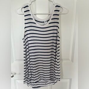 Old Navy Navy and White Striped Tank Top